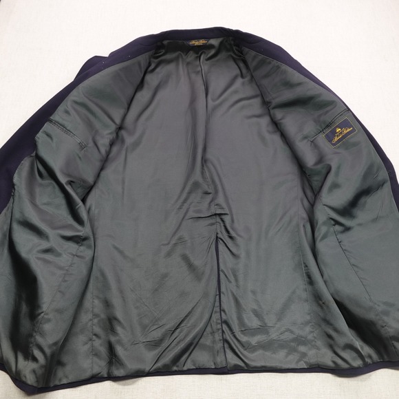 Vintage Brooks Brothers Blazer Mens 48 Regular Wool Gold Button Made USA 90s - Picture 8 of 16